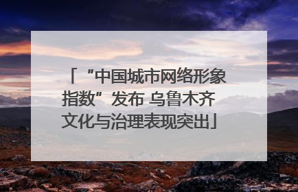 “中国城市网络形象指数”发布 乌鲁木齐文化与治理表现突出