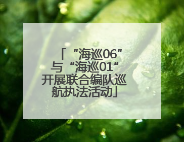 “海巡06”与“海巡01”开展联合编队巡航执法活动