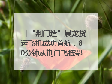 “荆门造”晨龙货运飞机成功首航，80分钟从荆门飞抵鄂州花湖机场