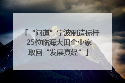 “问道”宁波制造标杆 25位临海大田企业家取回“发展真经”