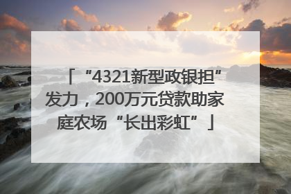 “4321新型政银担”发力，200万元贷款助家庭农场“长出彩虹”