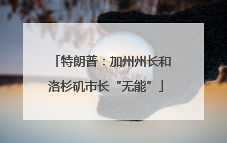 特朗普：加州州长和洛杉矶市长“无能”