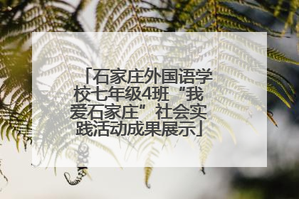 石家庄外国语学校七年级4班“我爱石家庄”社会实践活动成果展示