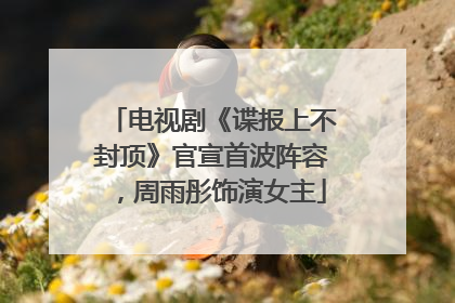 电视剧《谍报上不封顶》官宣首波阵容，周雨彤饰演女主