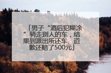 男子“酒后犯糊涂”骑走别人的车，结果到派出所还车、道歉还赔了500元