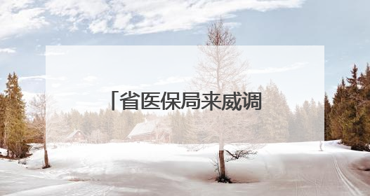 省医保局来威调研价格招采工作