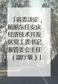 省委决定，杨旭东任安庆经济技术开发区党工委书记兼管委会主任（副厅级）