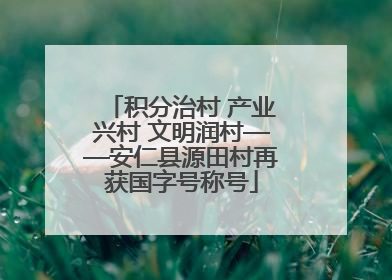 积分治村 产业兴村 文明润村——安仁县源田村再获国字号称号
