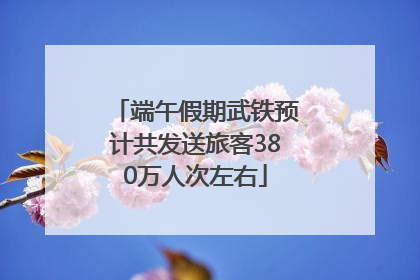 端午假期武铁预计共发送旅客380万人次左右