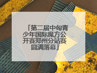 第二届中匈青少年国际魔方公开赛郑州分站赛圆满落幕