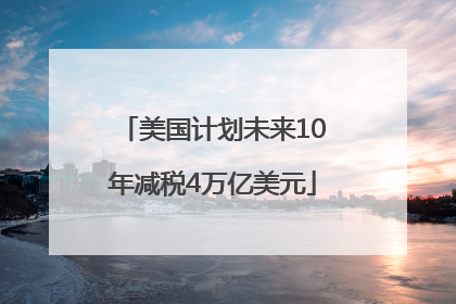 美国计划未来10年减税4万亿美元