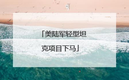 美陆军轻型坦克项目下马