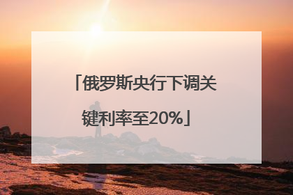 俄罗斯央行下调关键利率至20%
