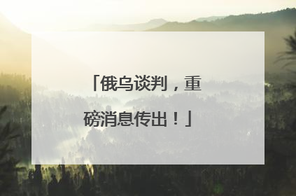 俄乌谈判，重磅消息传出！
