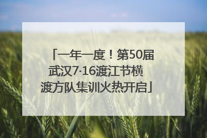 一年一度！第50届武汉7·16渡江节横渡方队集训火热开启