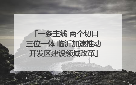 一条主线 两个切口 三位一体 临沂加速推动开发区建设领域改革
