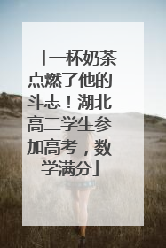 一杯奶茶点燃了他的斗志！湖北高二学生参加高考，数学满分