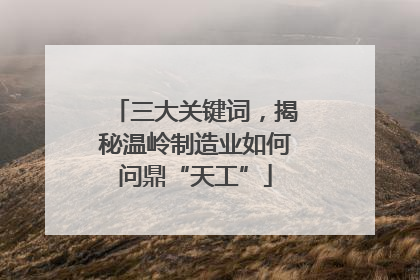 三大关键词，揭秘温岭制造业如何问鼎“天工”