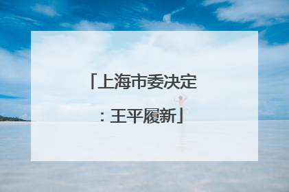上海市委决定：王平履新
