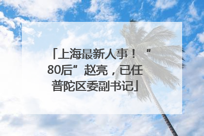 上海最新人事！“80后”赵亮，已任普陀区委副书记