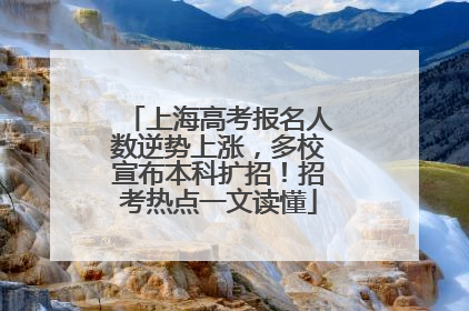 上海高考报名人数逆势上涨，多校宣布本科扩招！招考热点一文读懂