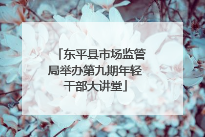 东平县市场监管局举办第九期年轻干部大讲堂