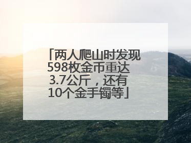 两人爬山时发现598枚金币重达3.7公斤，还有10个金手镯等