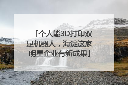 个人能3D打印双足机器人，海淀这家明星企业有新成果
