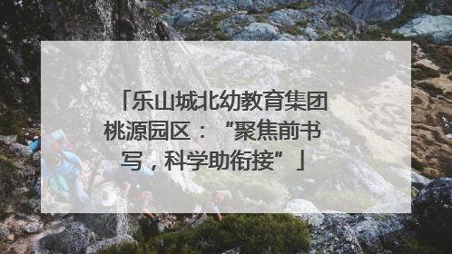 乐山城北幼教育集团桃源园区：“聚焦前书写，科学助衔接”