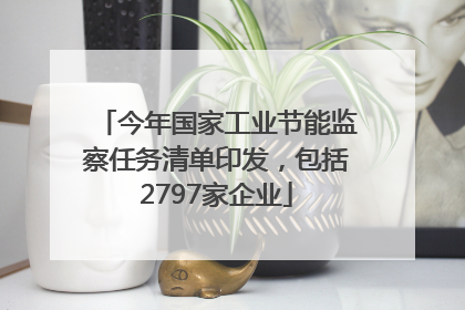今年国家工业节能监察任务清单印发，包括2797家企业