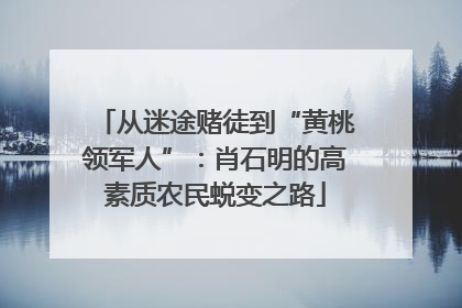 从迷途赌徒到“黄桃领军人”：肖石明的高素质农民蜕变之路