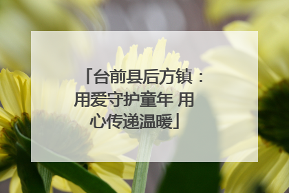 台前县后方镇：用爱守护童年 用心传递温暖