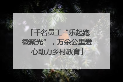 千名员工“乐起跑 微聚光”，万余公里爱心助力乡村教育