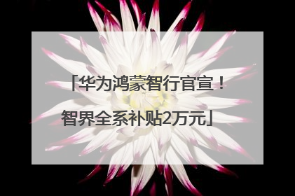 华为鸿蒙智行官宣！智界全系补贴2万元
