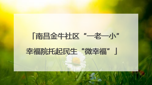 南昌金牛社区“一老一小”幸福院托起民生“微幸福”