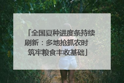 全国夏种进度条持续刷新：多地抢抓农时 筑牢粮食丰收基础