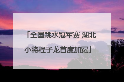 全国跳水冠军赛 湖北小将程子龙首度加冕