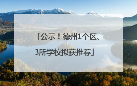 公示！德州1个区、3所学校拟获推荐