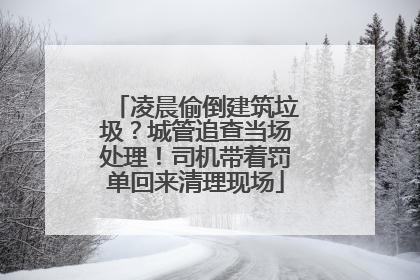 凌晨偷倒建筑垃圾？城管追查当场处理！司机带着罚单回来清理现场