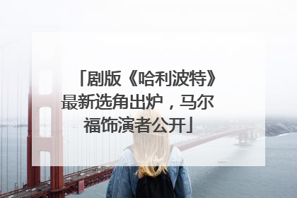 剧版《哈利波特》最新选角出炉，马尔福饰演者公开