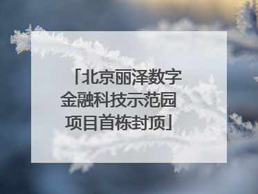 北京丽泽数字金融科技示范园项目首栋封顶