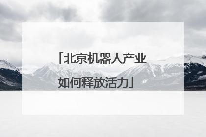 北京机器人产业如何释放活力