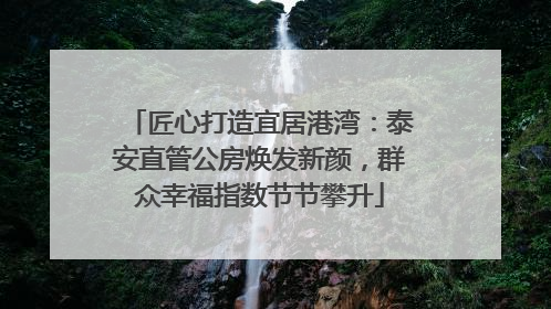 匠心打造宜居港湾：泰安直管公房焕发新颜，群众幸福指数节节攀升