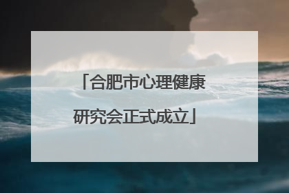 合肥市心理健康研究会正式成立