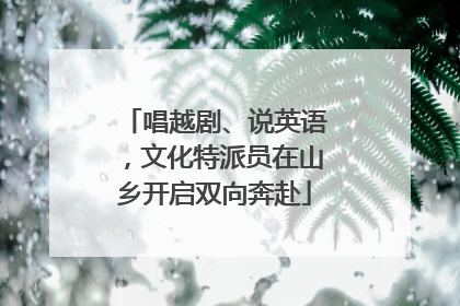 唱越剧、说英语，文化特派员在山乡开启双向奔赴