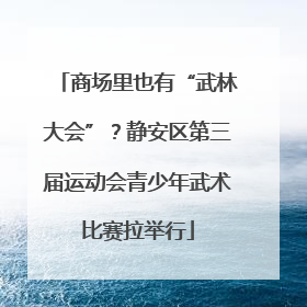 商场里也有“武林大会”？静安区第三届运动会青少年武术比赛拉举行