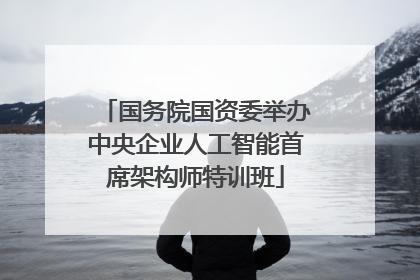 国务院国资委举办中央企业人工智能首席架构师特训班