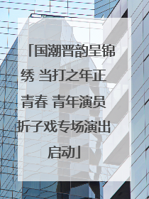 国潮晋韵呈锦绣 当打之年正青春 青年演员折子戏专场演出启动