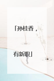 孙桂香，有新职