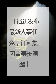 宿迁发布最新人事任免，洋河集团董事长调整